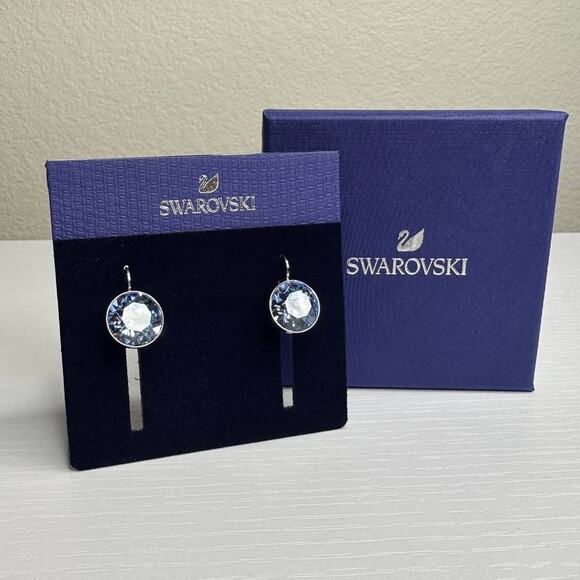 Swarovski Bella Blue earrings Rhodium plated - Picture 4 of 7